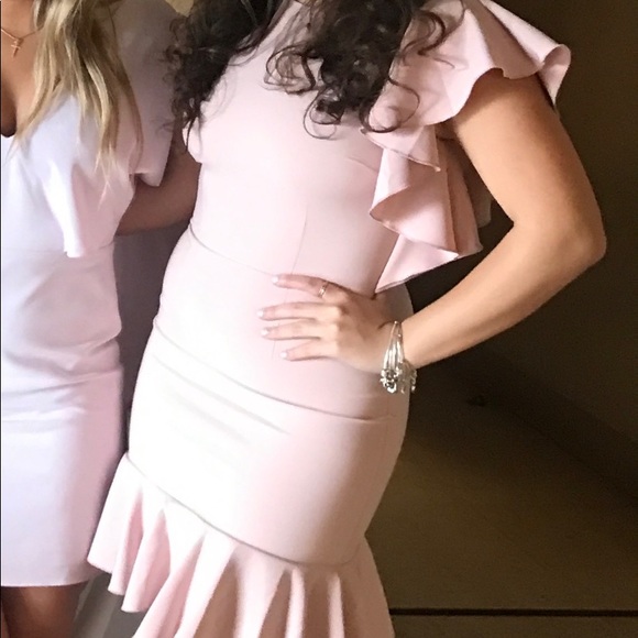 Miss Selfridge one shoulder ruffle hem dress - Picture 4 of 4